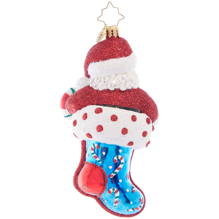 Back - Ornament Description - Love is The Best Medicine: Santa brings Christmas cheer to let you know that he is near. He'll never leave your side and comfort you this yuletide. A portion of the proceeds from the sale of this ornament will be donated to an organization supporting pediatric cancer awareness.