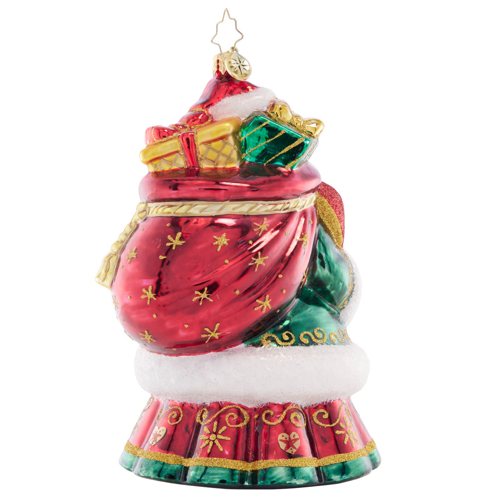 Back - Ornament Description - Heart of Holiday Giving: Bearing a beautiful red ribbon, this Santa is a symbol of compassion and awareness for those affected by the AIDS virus. A percentage of proceeds from the sale of this ornament will benefit AIDS research.