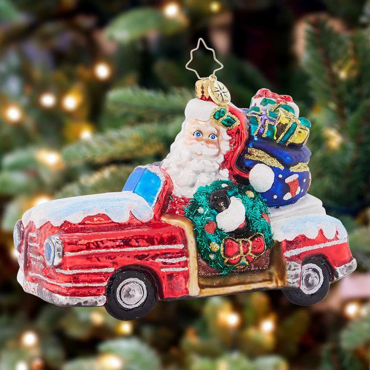 Ornament Description - Christmas Cruiser: Santa is riding by in wood-paneled whimsy with this cool Christmas cruiser. This awesome automobile doubles as a sleigh and a sweet ride!