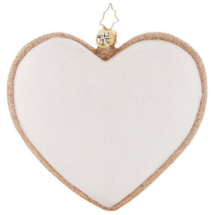 Back - Ornament Description - Love Everlasting: Linked together in a symbol of everlasting love and unity, these golden rings celebrate the timeless tradition of marriage.