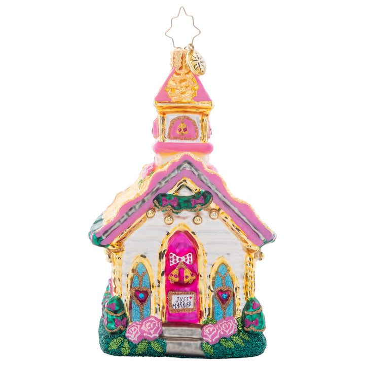 Front - Ornament Description - Charming Wedding Chapel: This cute little chapel is full of charm and cheer, with wedding bells ringing for all to hear.