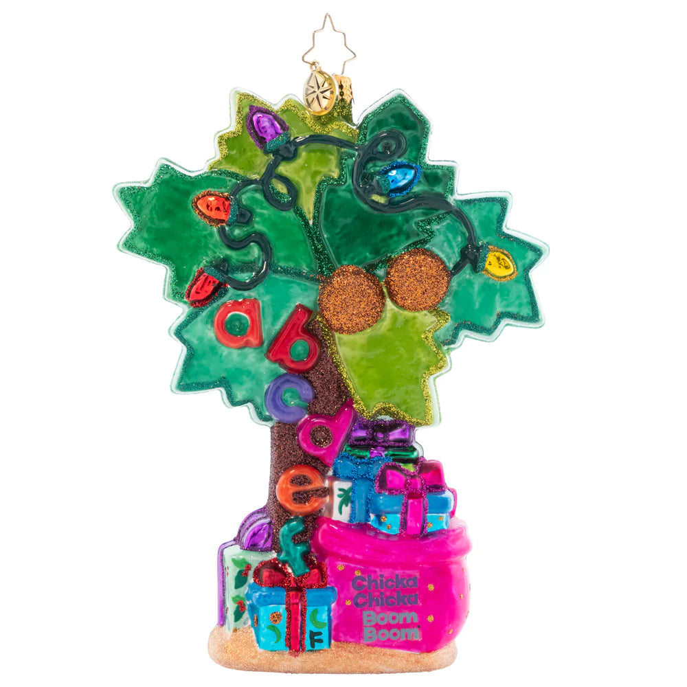Front - Ornament Description - Chicka Chicka Christmas: Escape the cold this season with a cool island groove and some alphabet beats! Who says that Christmas gifts can only be under an evergreen tree? This playful palm is festive, abundant, and fun- a holiday trifecta!