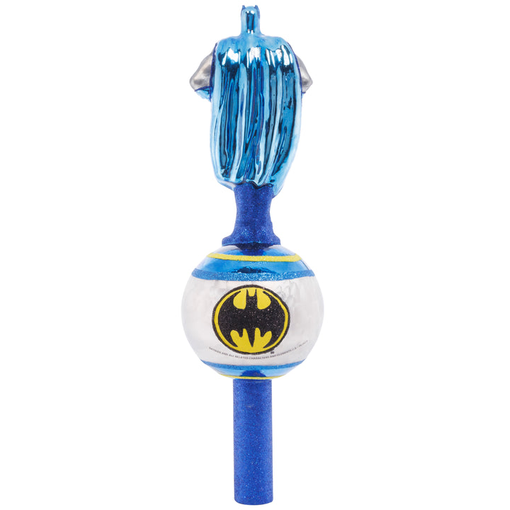Back - Christmas Finial Description - The Gotham™ City Guardian: With a masked hero perched high atop the city, Gotham™ sleeps well tonight. Let Batman™ guard your tree (and all the gifts under it) this Christmas with a classic Batman™ finial celebrating everyone's favorite Super Hero.