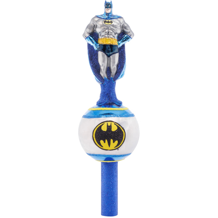 Christmas Finial Description - The Gotham™ City Guardian: With a masked hero perched high atop the city, Gotham™ sleeps well tonight. Let Batman™ guard your tree (and all the gifts under it) this Christmas with a classic Batman™ finial celebrating everyone's favorite Super Hero.