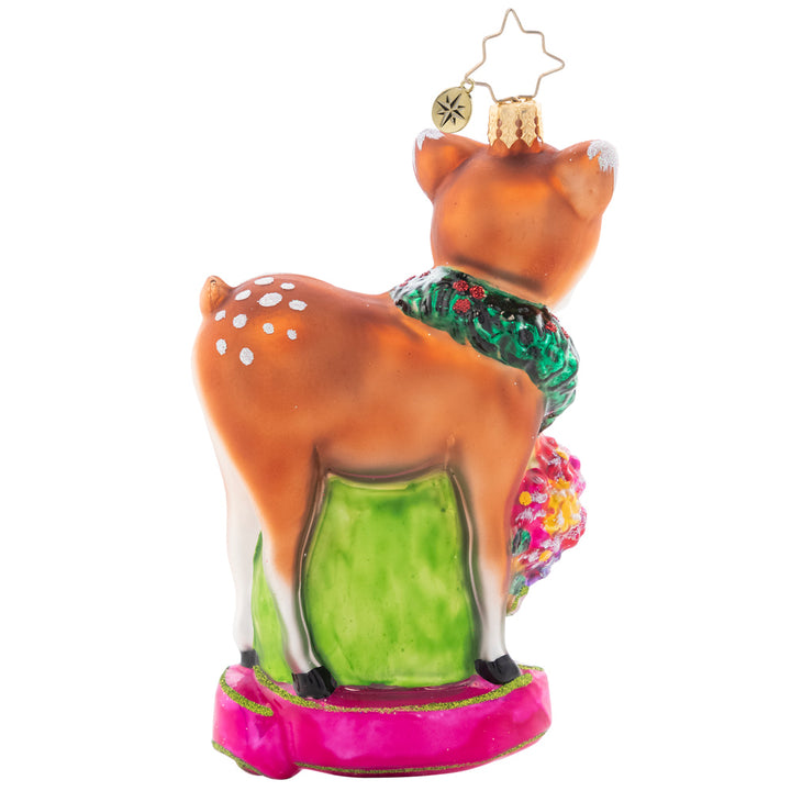 Back - Ornament Description - Celebrate All Moms: This darling mama doe and her baby deer share a sweet moment, sniffing spring flowers together. The fifth piece in our Ornament of the Month collection is just as sweet as the mothers it honors!