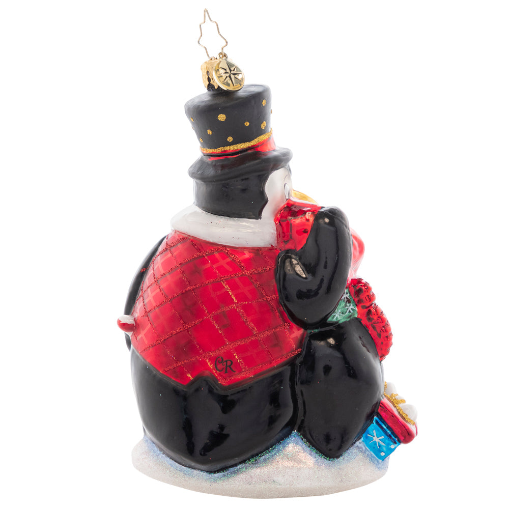 Back - Ornament Description - Here's to the Dads: This dapper dad penguin gives his kiddo a playful peck as they celebrate a fun Father's Day. The sixth piece in our Ornament of the Month collection celebrates dad!