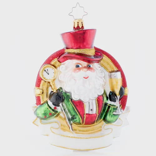 Video - Ornament Description - Champagne Dreams Peronalized: Pop the bubbly! Santa has a champagne glass ready to welcome 2022. Cheers to a new year! Note: Please allow approximately one month (on top of shipping time) for our elves to personalize your ornament.