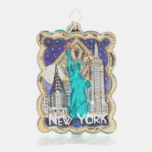 Ornaments - Description: Season’s Greetings from New York! The Big Apple goes all-out for the Big Day – celebrate NYC with this festive ornament.