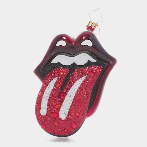 Video - Ornament Description - Rolling Stones Diamond Anniversary: From 1962 to 2022… The Stones are turning 60! Celebrate this major milestone with this commemorative ornament featuring their famously cheeky Tongue Logo that reverses to reveal a Union Jack. This video shows the ornament spinning slowly. 