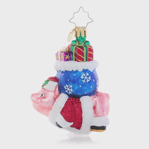 Video - Ornament Description - When Pigs Fly Gem: Up, up, and away! This flying pig ornament proves that anything is possible with a little Christmas magic! This video shows the ornament spinning slowly. 