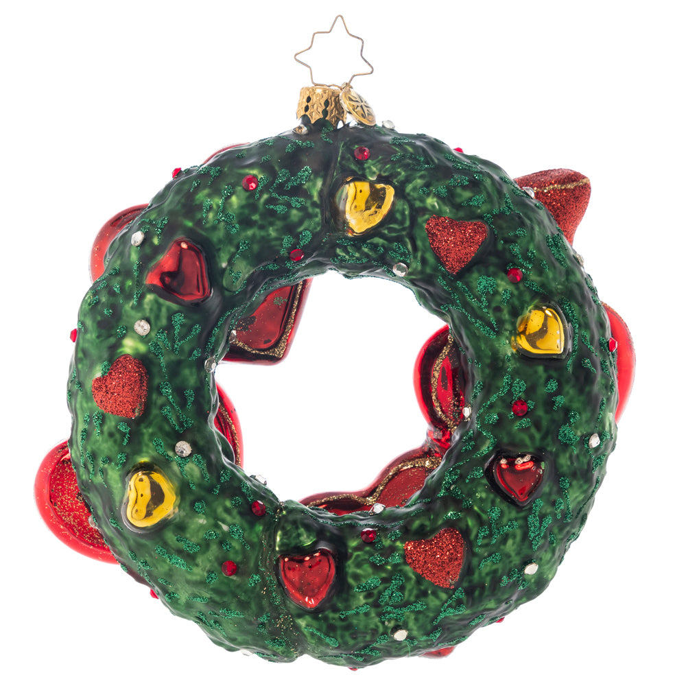 Back - Ornament Description - Our Family Wreath Personalized: Family makes the holidays complete! This classic wreath will be a treasured memento for years to come. Note: Please allow approximately one month (on top of shipping time) for our elves to personalize your ornament.