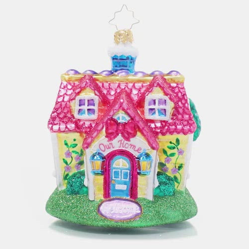 Video - Ornament Description - Cheery Country Cottage: There's no place like home for the holidays! This charming cozy cottage is inviting to all who seek the comfort of home sweet home this season.