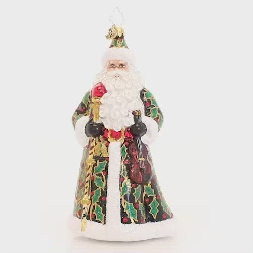 Video - Ornament Description - By Golly Santa Loves Holly: Deck the Claus in boughs of holly, fa-la-la-la-la-la-la-la-la! Santa is taking "holly jolly" to an entirely new level in this festive frock.