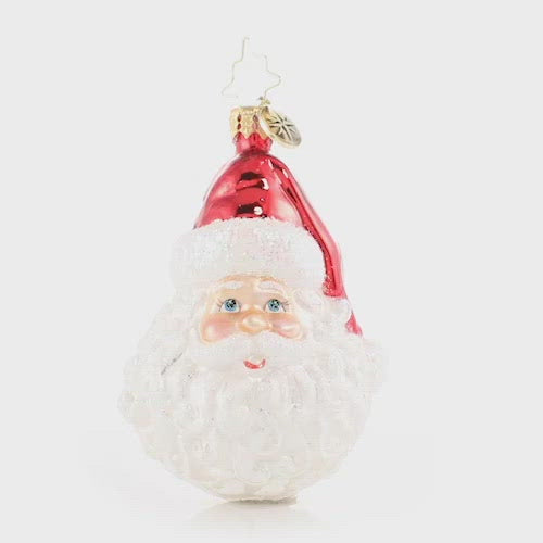 Video - Ornament Description - Classic St. Nick Gem: Ho ho ho! Everyone's favorite jolly old elf is looking extra festive for the season. Complete with his signature merry dimples, rosy cheeks, and snow-white beard he is sure to delight this Christmas!