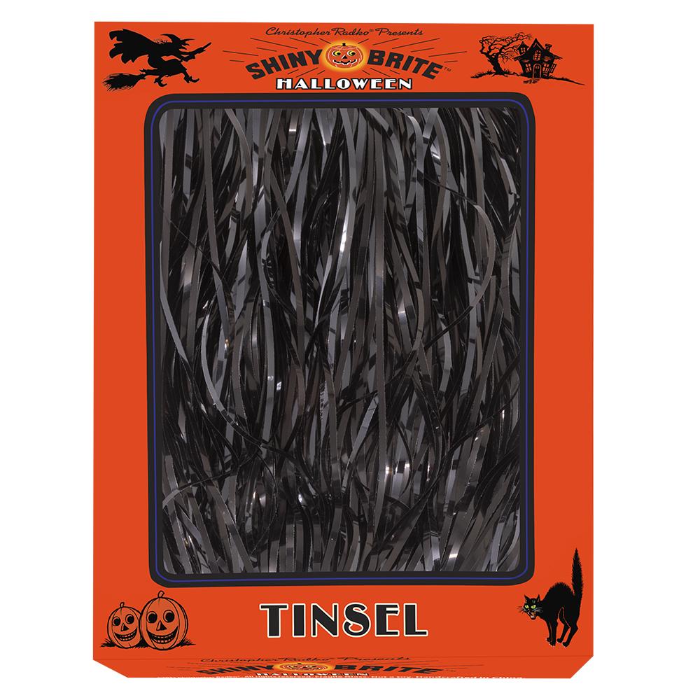 Tinsel Description - Halloween 1000 Strand 18" Black Tinsel Icicles