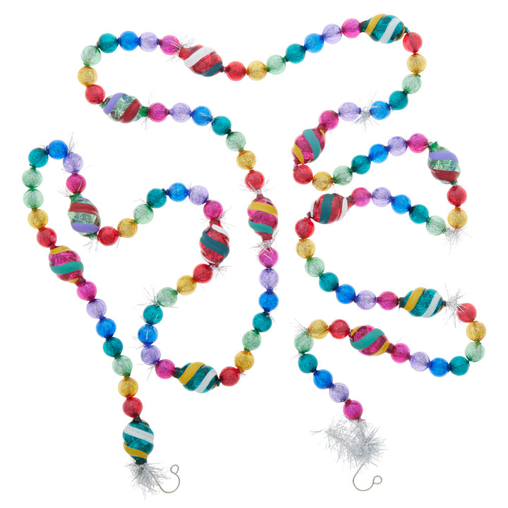 Garland/Trim Description - Vivid Vintage 1 Count 7' Tinsel Garland: A bounty of glass baubles shine on this vintage-inspired garland, adding a vivid pop of color throughout the boughs of your tree.