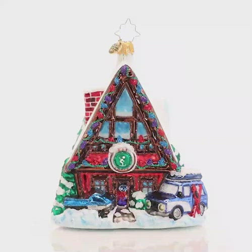 Video - Ornament Description - Hillside for the Holidays: Dry off those mittens, meet new friends, and warm up with a cup hot cocoa or herbal tea. The lodge is the coziest place to unwind aprÃ¨s-ski. This video shows the ornament slowly spinning.