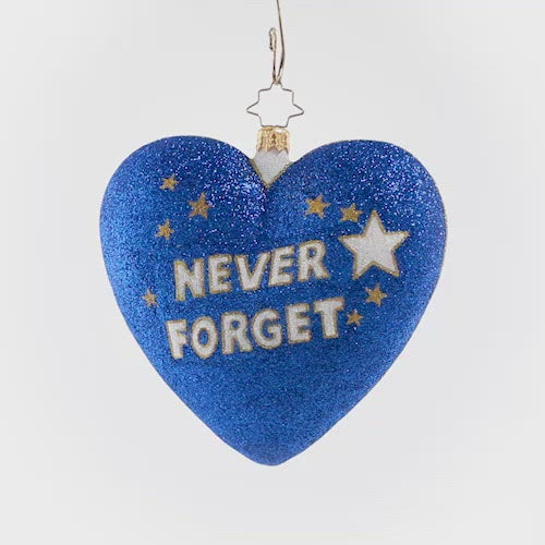 Video - Ornament Description - Heart of America: The tragic events of September 11, 2001 shocked and united America like never before. This heartfelt keepsake symbolizes the unbreakable heart of the American spirit, and a tribute to every life lost. A percentage of proceeds from the sale of this ornament will go to a charity that supports 9/11 survivors, first responders, and their families. We will never forget!