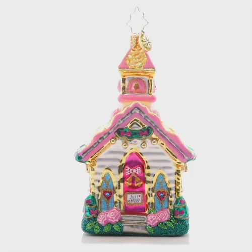 Video - Ornament Description - Charming Wedding Chapel: This cute little chapel is full of charm and cheer, with wedding bells ringing for all to hear.