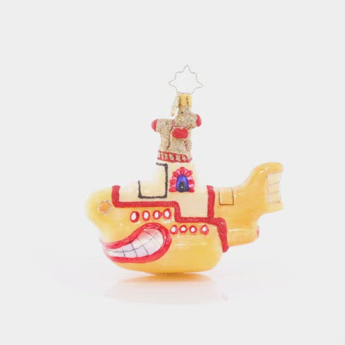 Video - Ornament Description - All Smiles Sub: It may be yellow, but it's anything but mellow! The trusty sub of music's favorite foursome is all shined up and ready for a groovy mission to Pepperland; it's the perfect conversation starter for any Beatles fan's ornament collection.