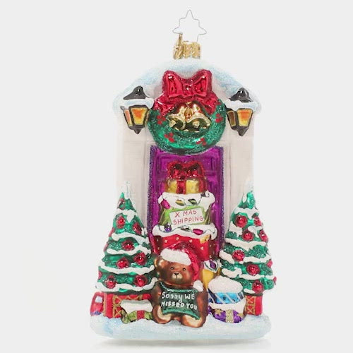 Video - Ornament Description - Christmas Deliveries: Special delivery! Someone in this household is definitely on the nice list this year; their porch is piled high with Christmas surprises!