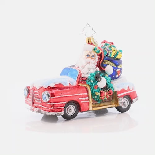 Video - Ornament Description - Christmas Cruiser: Santa is riding by in wood-paneled whimsy with this cool Christmas cruiser. This awesome automobile doubles as a sleigh and a sweet ride!