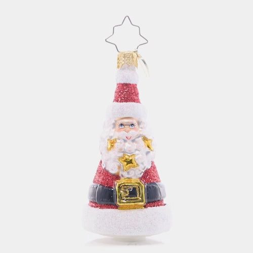 Video - Ornament Description - Spangled Santa Gem: This lovely Little Gem ornament is shaped just like Santa's famous hat! With a star-studded snow-white beard, this little guy is sure to shine on your tree.