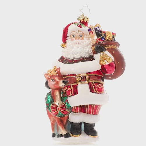 Video - Ornament Description - A Woodland Walk Santa: Walkin' in a Winter Wonderland! Accompanied by an adorable woodland companion, Santa takes a snowy stroll through the tranquil North Pole forests on his way to deliver gifts.