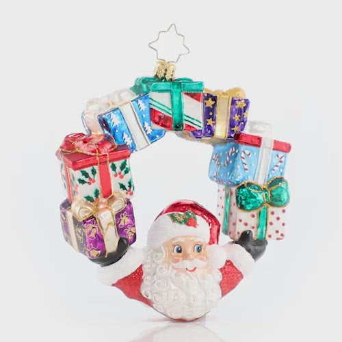 Video - Ornament Description - Ring of Delights: It is all about balance--and Santa always seems to have his hands full. Good thing he is an expert juggler! This video shows the ornament spinning slowly. 