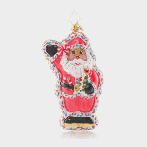Video - Ornament Description - Cookie Claus: Just when you thought Santa couldn't get any sweeter! This is one tasty treat that has definitely been baked with love--and a pinch of Christmas magic, no doubt!
