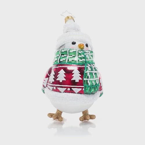 Video - It gets awfully c-c-cold up here in the North Pole, but luckily our feathered friend is prepared! He's bundled up against the winter chill in his coziest fair isle accessories.