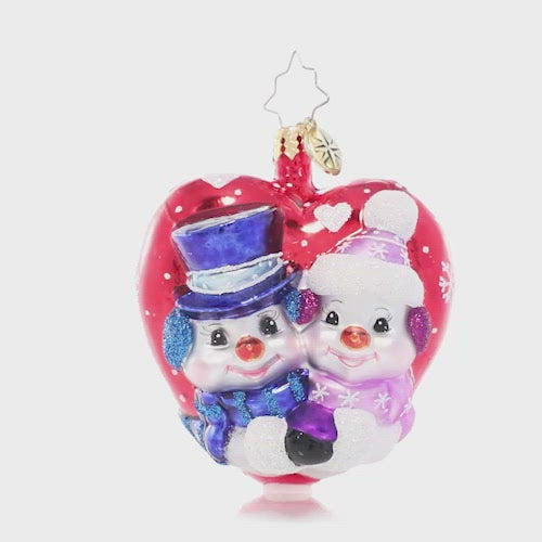 Video - Ornament Description - A Frosty First Christmas: A first Christmas together makes the season extra special. Mark this important milestone with this adorable heart-shaped ornament celebrating new love!