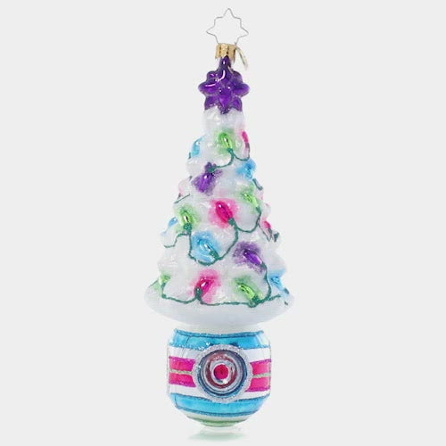 Video - Ornament Description - Christmas Light Brights: Let there be light! Brighten your holiday with this white tinsel tree ornament covered in colorful lights.