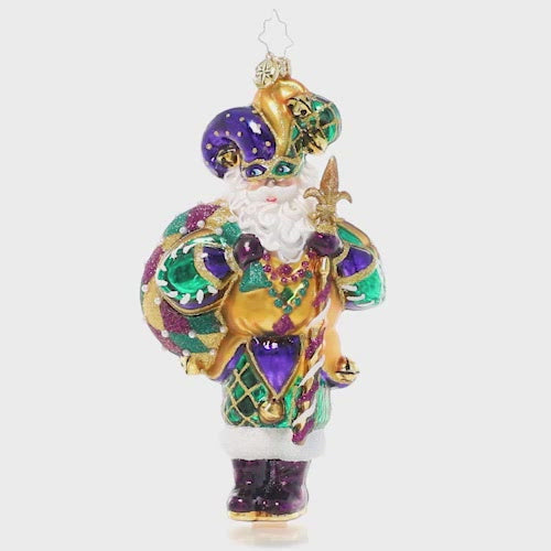 Video - Ornament Description - Bourbon Street Santa: Let the good times roll! Santa's in New Orleans and is ready to party Mardi Gras style.