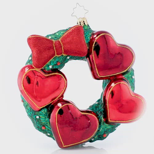 Video - Ornament Description - Our Family Wreath Personalized: Family makes the holidays complete! This classic wreath will be a treasured memento for years to come. Note: Please allow approximately one month (on top of shipping time) for our elves to personalize your ornament. This video shows the ornament spinning slowly. 