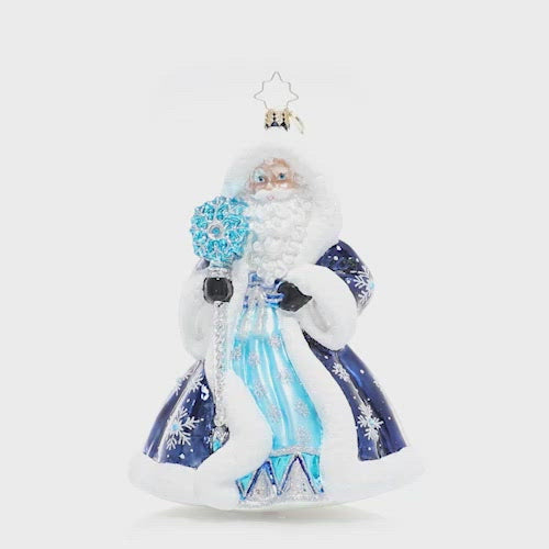 Video - Ornament Description - A Winter Dream: Celebrating all the splendor of a frosty winter's night, Saint Nicholas dons his luxurious icy blue robes with plenty of snowy sparkle. Let it snow, let it snow, let it snow! This special ornament has been hand-picked by the Radko team to be part of the Limited Edition collection.