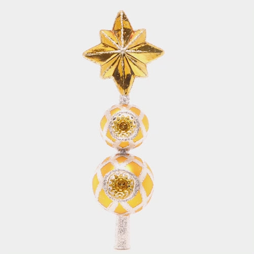 Video - Ornament Description - Christmas Star Finial: Let this glorious gilded star serve as your guide this Christmas, shining as a beacon of classic holiday cheer atop your tannenbaum.