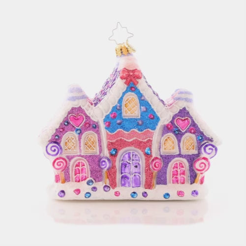 Video - Ornament Description - Candy Cane Lane: With sweet sprinkles and gumdrops galore, this cluster of candy houses makes the perfect addition to any neighborhood – and your Christmas tree!