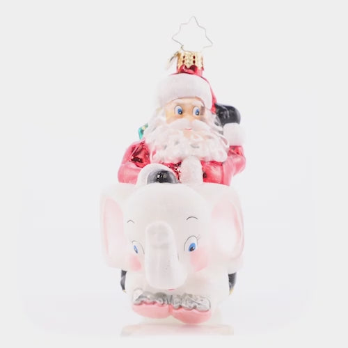 Video - Ornament Description - White Elephant Christmas: What will Santa bring to the gift exchange? A whimsical white elephant, of course! This clever ornament highlights a Christmas tradition celebrated by many. This video shows the ornament spinning slowly. 