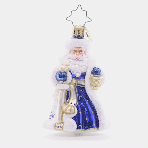 Video - Ornament Description - Cheerful Chinoiserie Santa Gem: This stunning Santa is decorated with a charming Chinoiserie pattern – a wonderful way to bring whimsy and elegance to your tree.