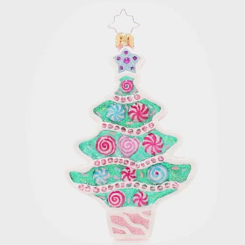Video - Ornament Description - Christmas Cookie Tree: Freshly frosted and festive! A cute pastel cookie tree decorated with Christmas candies –nothing could be sweeter!