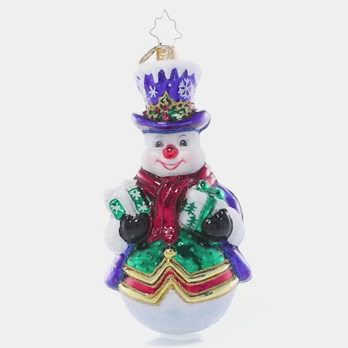 Video - Ornament Description - Holiday Best Snowman: Ornament Description - Holiday Beard Trimmings: Mrs. Claus went a little overboard with her decorating this year. From floor to ceiling, head to toe, nothing is safeâ€¦ not even Santa himself! This video shows the ornament slowly spinning. 