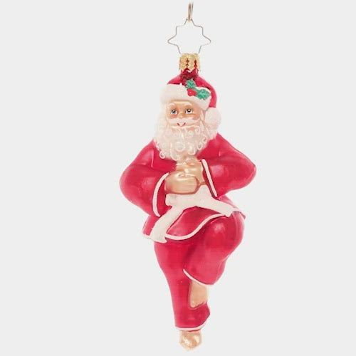 Video - Ornament Description - Kung Fu Claus: Santa spends a lot of time stressing out about his very important job, and eating milk and cookies. To keep his body and mind in tip-top shape, he's taken up kung-fu! Find your center and celebrate the martial arts with this playful piece. This video shows the ornament slowly spinning. 